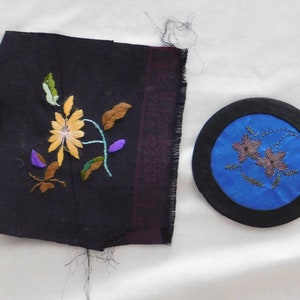 Bordado de seda chinês vintage colecionável costurado à mão