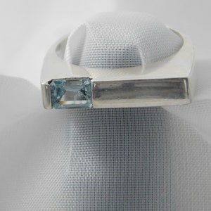 Vintage Colelctible Sterling Silver Ring with Blue Topaz Stone