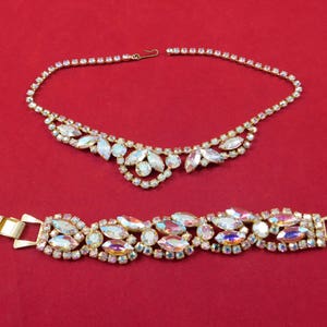 Vintage Collectible Aurora Borealis Necklace and Bracelet Set