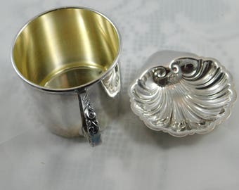 アンティークシルバーカップ＆ソーサー（ベース付き） - Etsy 日本