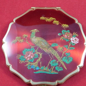 Vintage Stratton Compact  Hand Painted Golden Pheasant