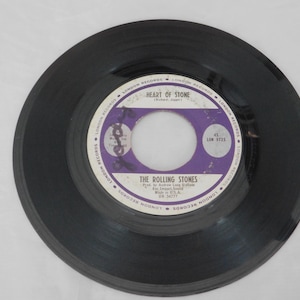 Vintage Collectible Rolling Stones Heart of Stone 45 RPM Vinyl