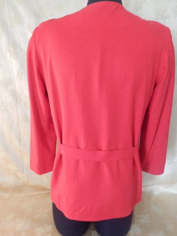 Vintage Liz Claiborne Red Jacket Size 10 100% Silk - image 2