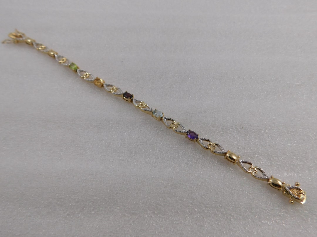 Vintage Collectible Gold Bracelet With Gem Stones - Etsy
