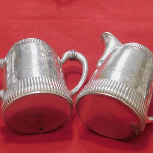 Azucarero y jarro de leche vintage de colección, de gran tamaño, plateado