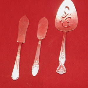 Vintage Set of Server and Butter Knifes Silver Plate