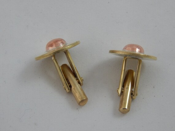 Boutons De Manchette Homme Vintage Swank - Ton Or, Laiton Et Cuir, Occasion (endommagés)