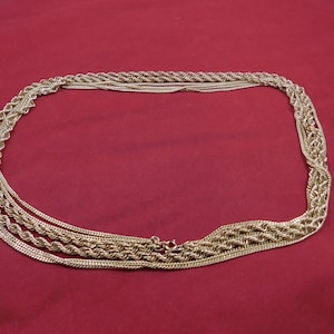 Vintage Collectible Monet Gold Necklace Very Large Size