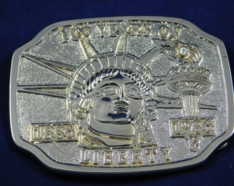 Vintage Belt Buckle 100 Years Liberty With Small Diamond