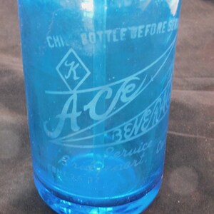 Vintage Collectible Blue Soda Seltzer Bottle From Czechoslovak