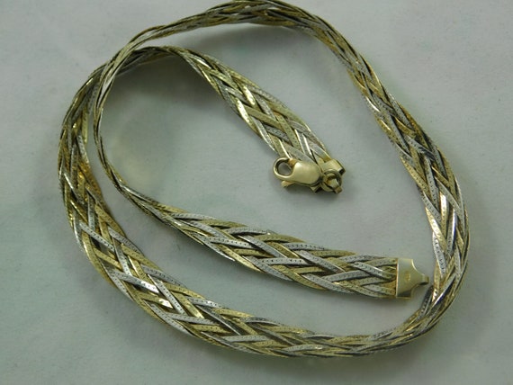 Vintage Collectible Necklace Sterling Silver Woven - image 5