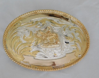 Vintage Custom Designs Sterling Silver and 14K Gold Belt  display picture 1