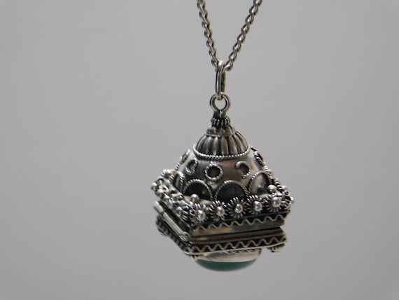 Antique Solid Silver Chatelaine Wax Perfume Penda… - image 7