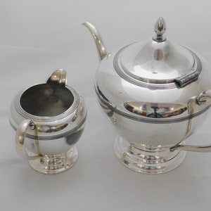 Vintage Collectible Silver Plate Tea Pot and Creamer Wm Rogers