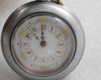 Vintage Collectible Swiss Made Beautiful Key Wound Pocket Watch By Diogenes