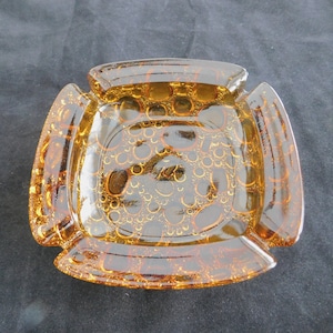 Vintage Collectible Heavy Glass Ashtray