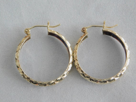 Vintage Collectible Sterling Silver Hoop Earrings - image 2