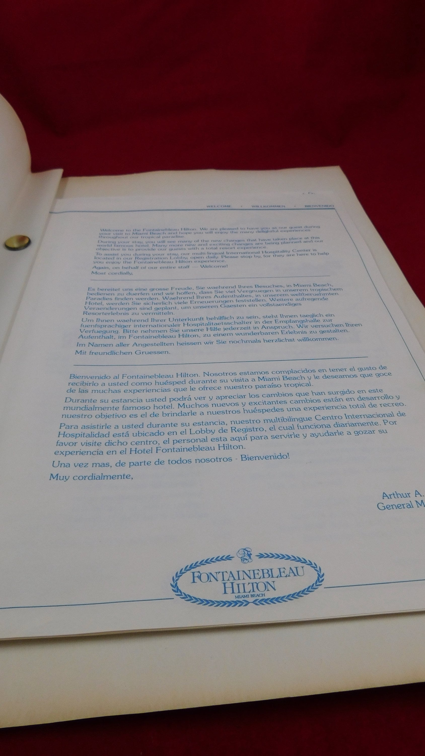 Vintage Collectible Menu From the Hotel Fontainebleau - Etsy