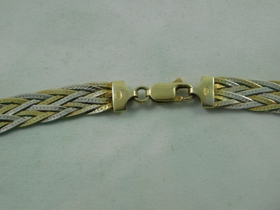 Vintage Collectible Necklace Sterling Silver Woven - image 2