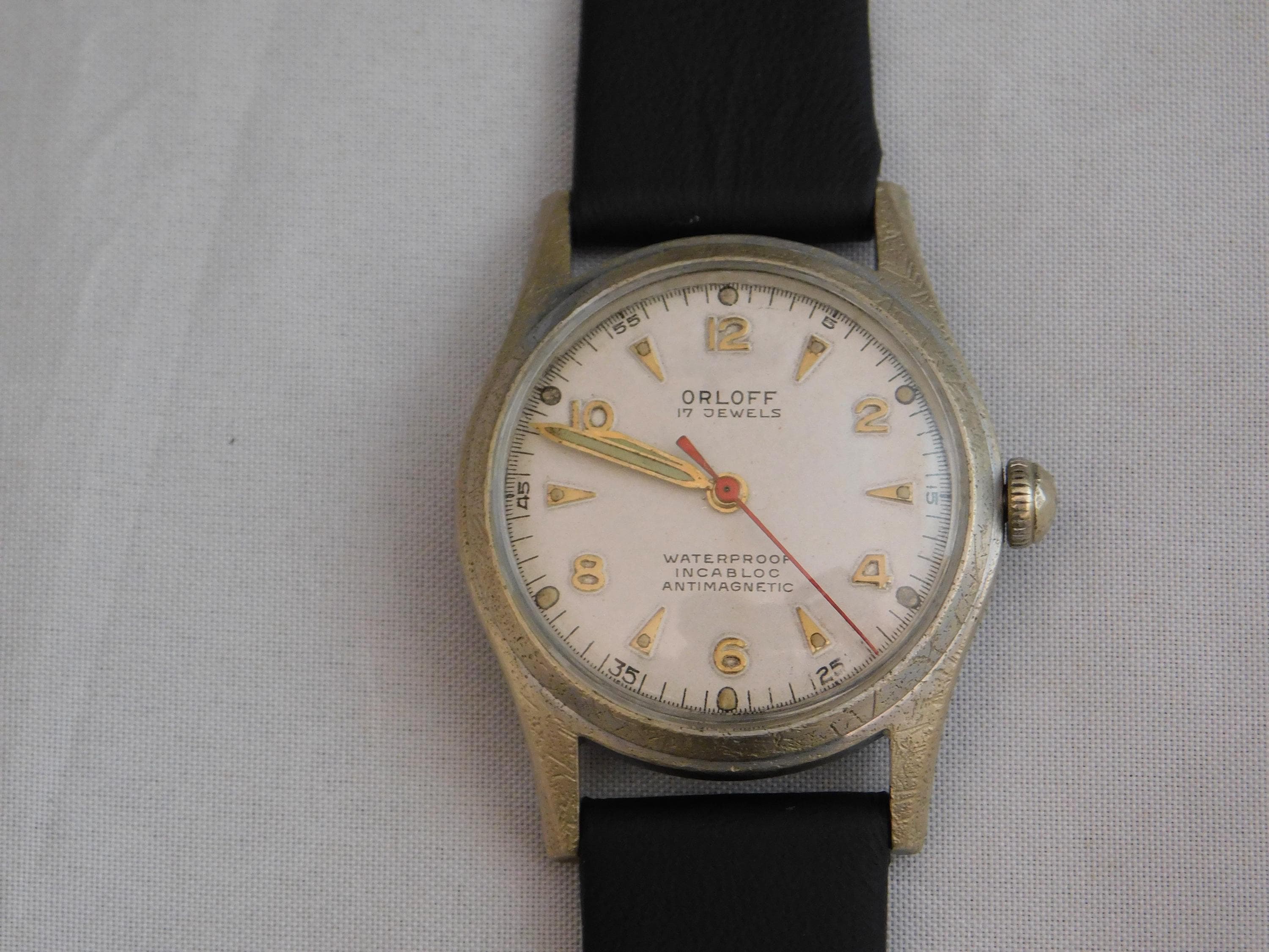 Vintage Collectible 17 Jewel Swiss Automatic Orloff Wrist Watch - Etsy
