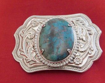 Vintage Collectible Turquoise Belt Buckle