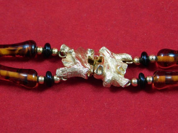 Vintage Collectible Napier Amber and Gold Necklace - image 2