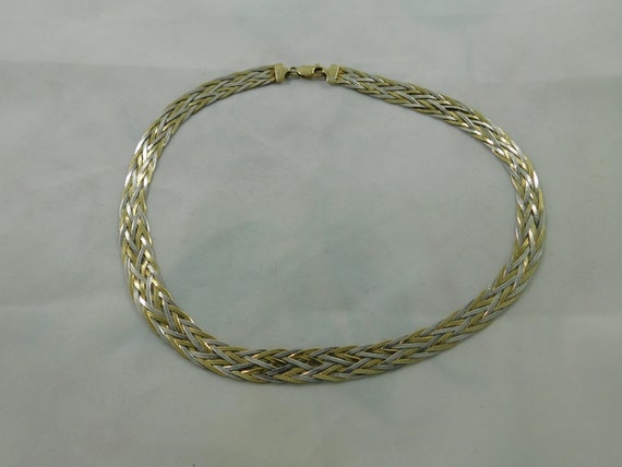 Vintage Collectible Necklace Sterling Silver Woven - image 1