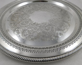 Bandeja de plata coleccionable vintage para servir