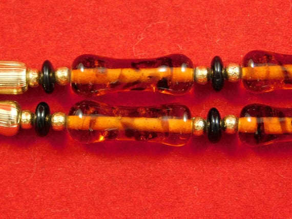 Vintage Collectible Napier Amber and Gold Necklace - image 4