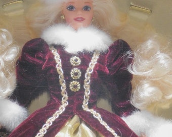 Muñeca Barbie vintage coleccionable "Felices Fiestas"