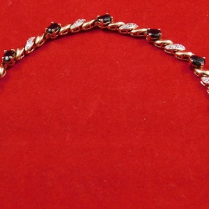 Vintage Collectible Sterling Silver Bracelet with Sapphires and small diamonds