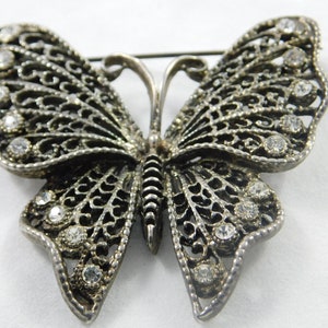 Vintage Sammler Schmetterling Brosche mit Strass