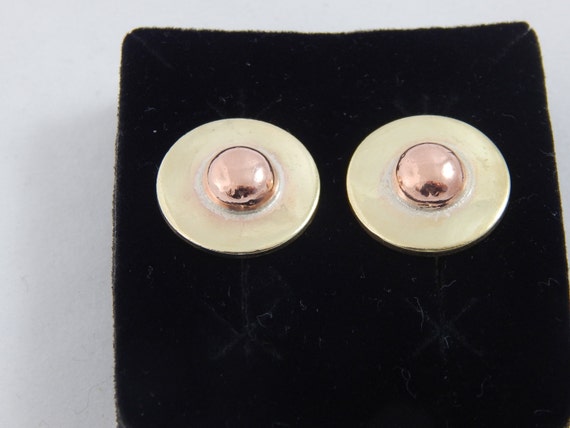 Boutons De Manchettes Homme Vintage Swank - Or Laiton Et Cuir, Occasion, Fabriqués Aux USA