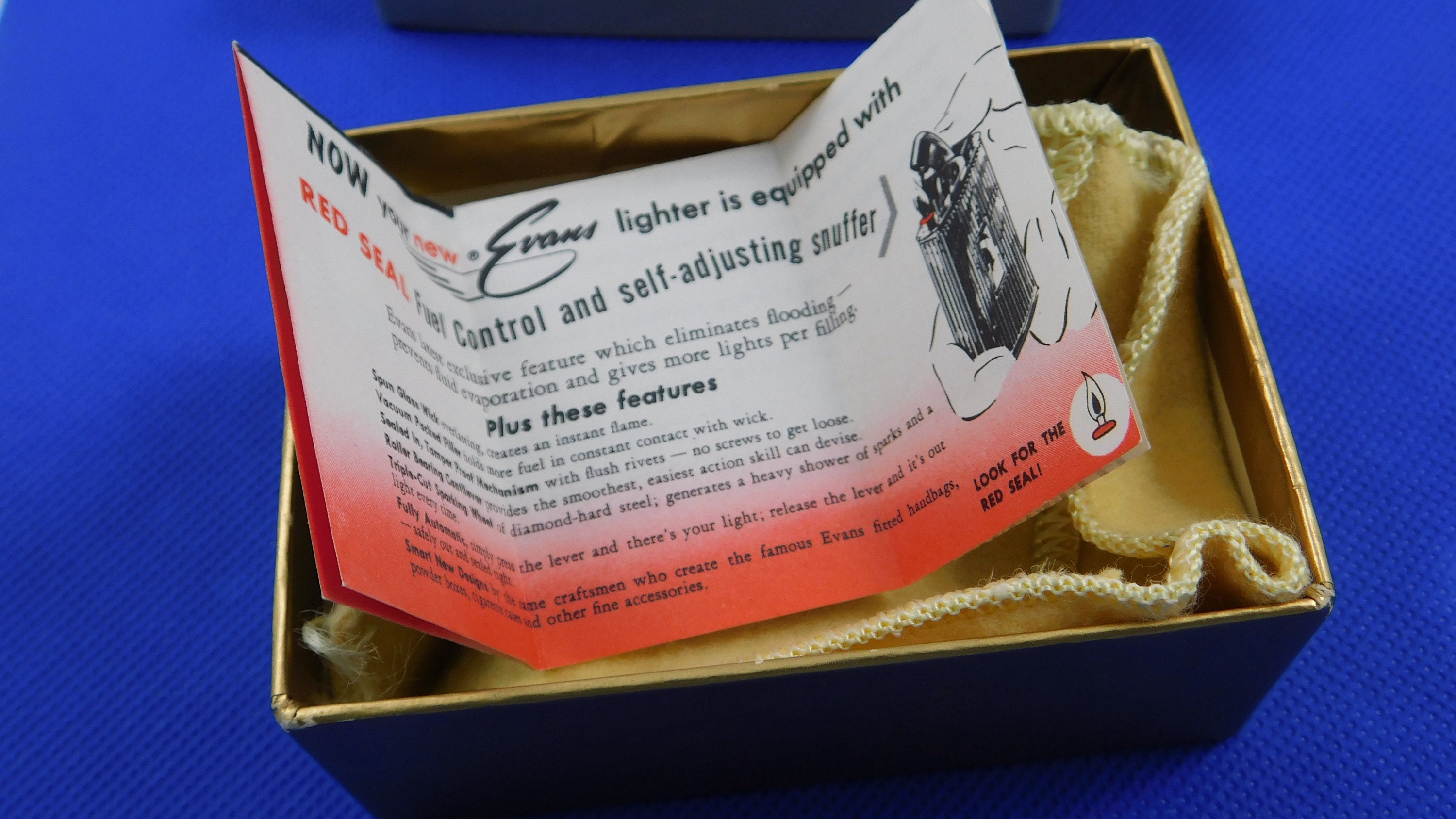 Lighters Vintage Collectible Evans Table lIghter Working IOB