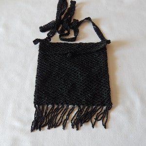 Vintage Sammler Schwarz Perlen Handtasche