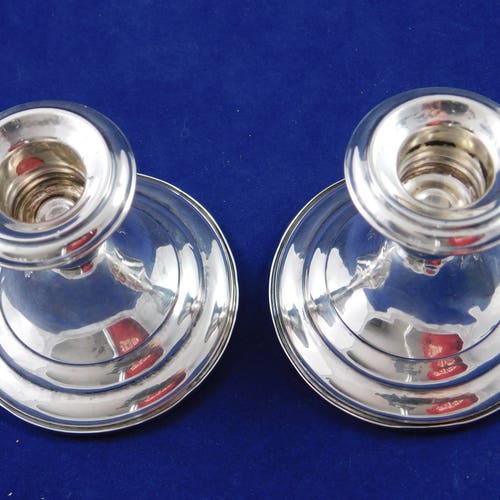 Vintage shops set of Sterling Silver Candle Holder in Original Box