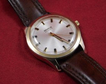Vintage Collectible Benrus Automatic 14 Kt Gold Plated