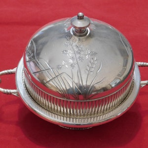 Vintage Collectible Silver Large Covered Serving Bowl