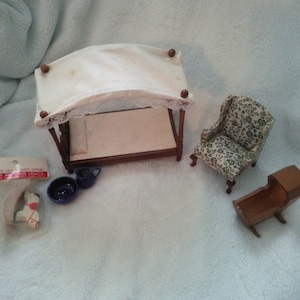 Doll House Furniture Bedroom Set vintage