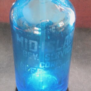Vintage Collectible Blue Seltzer Bottle made in Czechoslovak