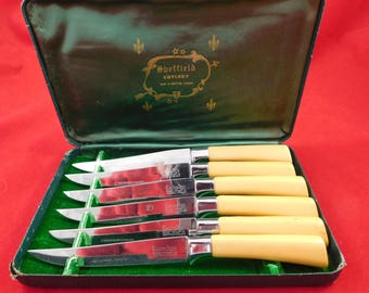 Vintage Sammler Sheffield Besteck Set IOB