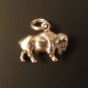 New! Sterling Silver 3D Buffalo or Bison Charm - 3.34g