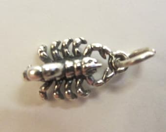 New Sterling Silver 3D Scorpion Scorpio Zodiac Charm