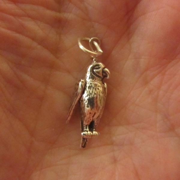 Sterling Silver 3D Movable Parrot Bird Charm - 2.85 Grams - Please See Photos