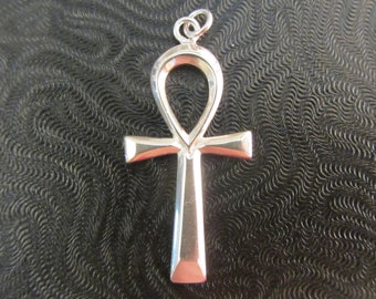 Sterling Silver 3D Large Ankh Religious Egyptian Symbol Pendant - 3.50 Grams - Please See Photos