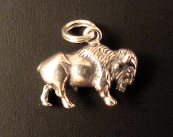 ¡Nuevo! Charm de plata de ley con diseño 3D de búfalo o bisonte - 3,34 g