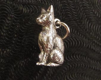 Dije de gato realista en 3D de plata de ley (2,36 gramos) - Ver fotos