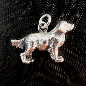 3D Sterling Silver Golden Retriever Charm - 3.49 Grams - Please See Photos