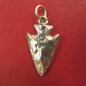 New Sterling Silver 3D Arrowhead  Native Indigenous People Charm Pendant - 2.16 Grams - See Photos