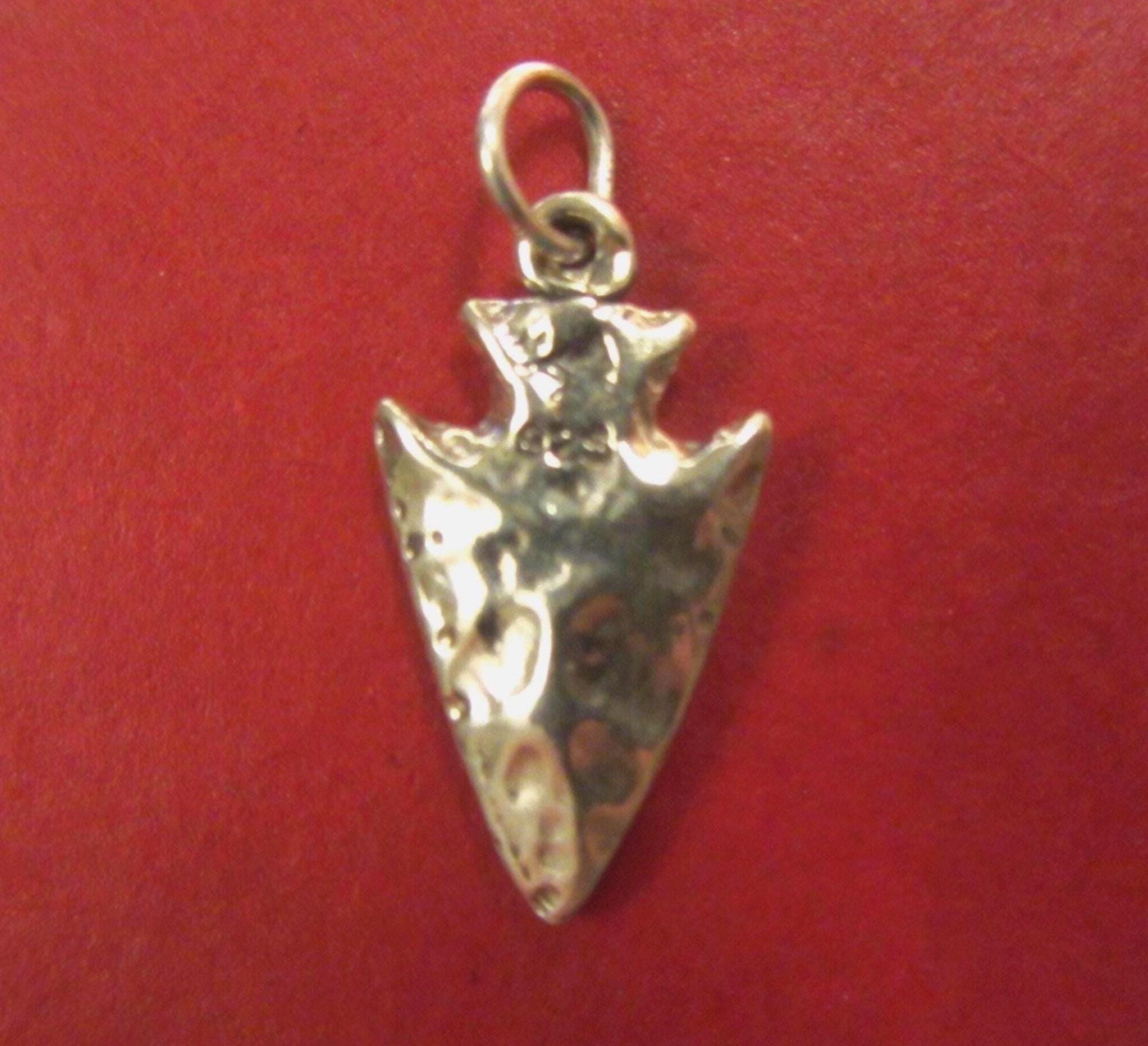 New Sterling Silver 3D Arrowhead Native Indigenous People Charm Pendant - 2.16 Grams - See Photos
